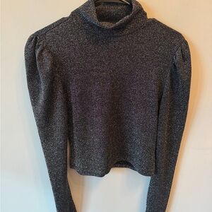 H&M Charcoal Turtleneck cropped Sweater